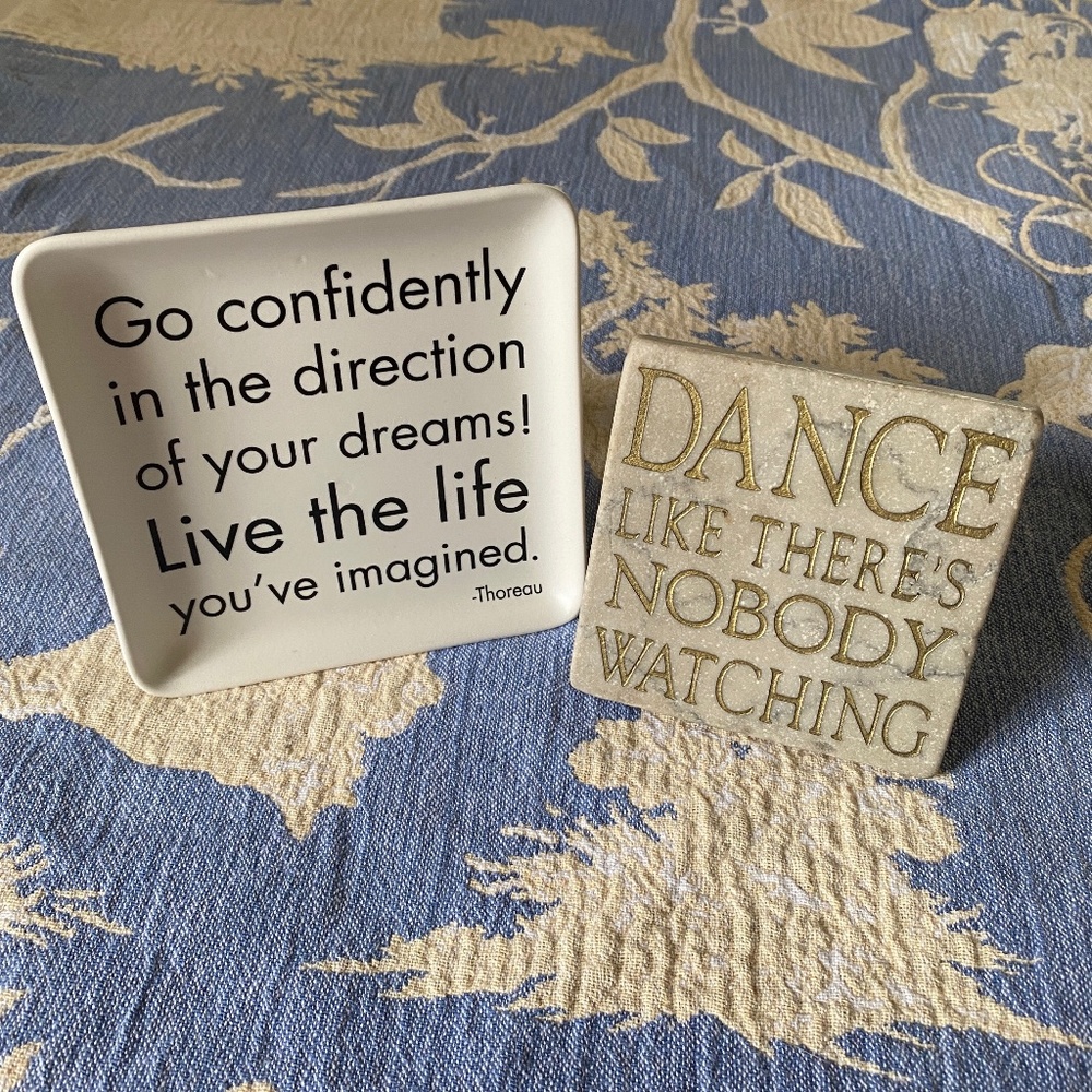 Lot of 2 I Inspirational Trinket Dish & Tile